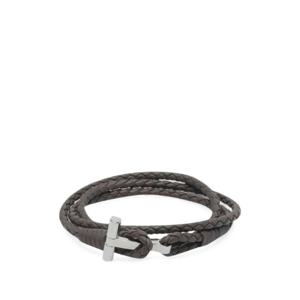 Tom Ford Men Braided Leather Bracelet
